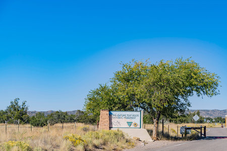 Sign of the famous Kasha Katuwe Tent Rocks National Monument at New Mexicoのeditorial素材
