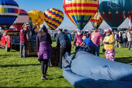 Albquerque, OCT 4: Morning view of the famous Albuquerque International Balloon Fiesta event on OCT 4, 2019 at Albquerque, New Mexicoのeditorial素材