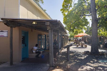 Albuquerque, OCT 5: Exterior view of some stores in the Old Town Plaza on OCT 5, 2019 at Albuquerque, New Mexicoのeditorial素材