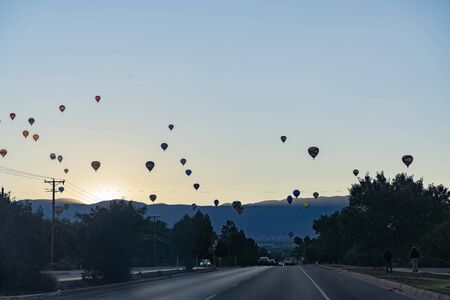 Albquerque, OCT 5: Morning view of the famous Albuquerque International Balloon Fiesta event on OCT 5, 2019 at Albquerque, New Mexicoのeditorial素材