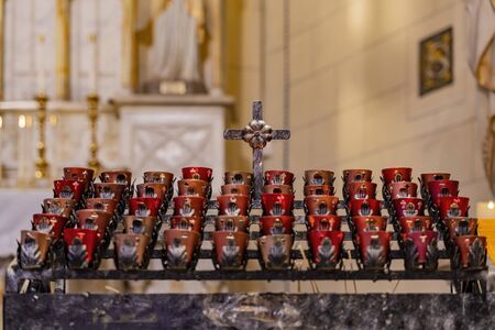 Santa Fe, OCT 6: Interior view of the famous Loretto Chapel on OCT 6, 2019 at Santa Fe, New Mexicoのeditorial素材