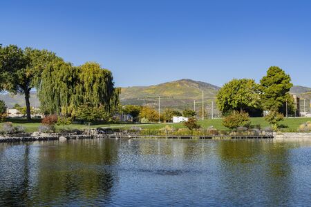 Morning view of the Ashley Pond Park at Los Alamos, New Mexicoのeditorial素材