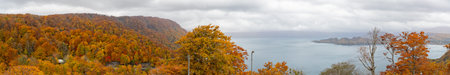 Beautiful fall color of the Lake Towada area at Aomori, Japan