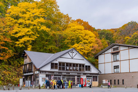 Aomori, OCT 24: Beautiful fall color of the Tsutanuma area on OCT 24, 2019 at Aomori, Japan