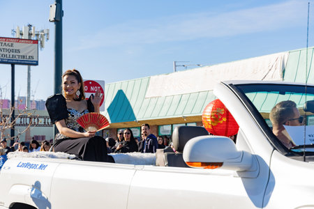 Las Vegas, JAN 25:  Morning sunny view of the Art District parade on JAN 25, 2020 at Las Vegas,...