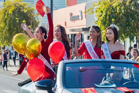 Las Vegas, JAN 25:  Morning sunny view of the Art District parade on JAN 25, 2020 at Las Vegas, Nevadaのeditorial素材