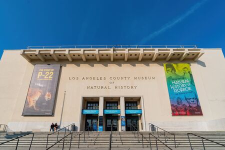 Los Angeles, Jan 15: Exterior view of the Natural History Museum of Los Angeles County (NHM) on JAN 15, 2020 at Los Angeles, Californiaのeditorial素材