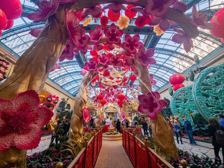 Las Vegas, Jan 11: Interior view of the Bellagio Conservatory & Botanical Gardens on JAN 11, 2020 at Las Vegas, Nevadaのeditorial素材