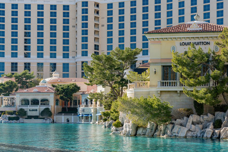 Las Vegas, Jan 11: Afternoon sunny street view of the famous Bellagio Hotel and Casino with the...