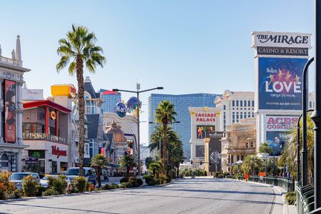 Las Vegas, Jan 11: Morning view of the strip street view on JAN 11, 2020 at Las Vegas, Nevadaのeditorial素材