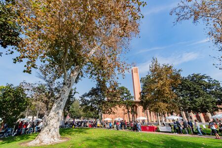 Los Angeles, Jan 15: Afternoon sunny view of the VKC Library of USC on JAN 15, 2020 at Los Angeles, Californiaのeditorial素材