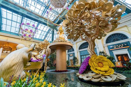 Las Vegas, Jan 11: Interior view of the Bellagio Conservatory & Botanical Gardens on JAN 11, 2020 at Las Vegas, Nevadaのeditorial素材