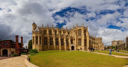 Windsor, JUL 17: Exterior view of The Windsor Castle on JUL 17, 2011 at Windsor, United Kingdomのeditorial素材