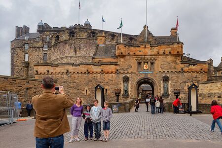 Edinburgh, JUL 12: Exterior view of the Edinburgh Castle on JUL 12, 2011 at Edinburghのeditorial素材