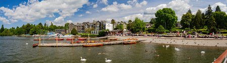 Ambelside, JUL 13: Morning view of the dock of Ambelside on JUL 13, 2011 at Ambelside, United Kingdomのeditorial素材