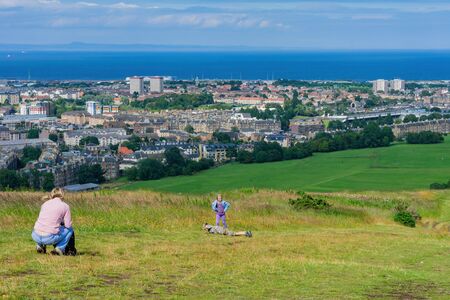 Edinburgh, JUL 11: Beautiful natural landscape of Holyrood Park on JUL 11, 2011 at Edinburghのeditorial素材