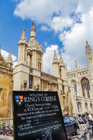 Cambridge, JUL 10: Exterior view of King's College Porters' Lodge on JUL 10, 2011 at Cambridge, United Kingdomのeditorial素材