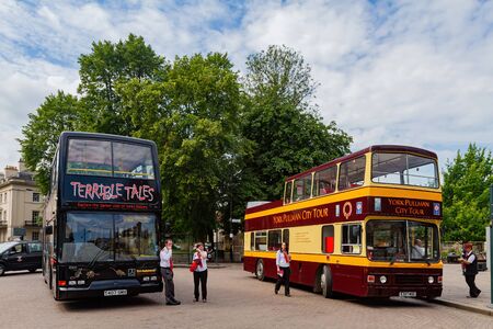 York, JUL 15: Double deck bus in the city on JUL 15, 2011 at York, United Kingdomのeditorial素材