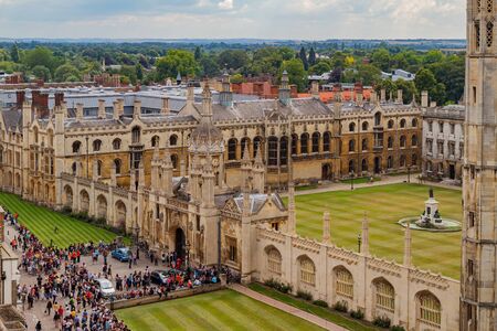 Cambridge, JUL 10: Aerial view of the King's College and cityscape on JUL 10, 2011 at Cambridge, United Kingdomのeditorial素材