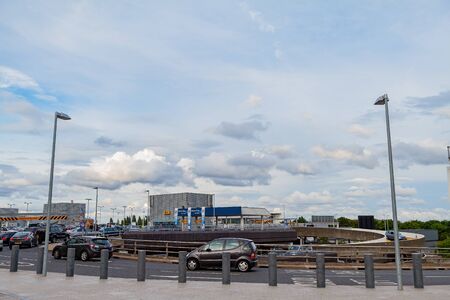 London, JUL 8: Exterior view of the famou Heathrow Airport on JUL 8, 2011 at London, United Kingdomのeditorial素材