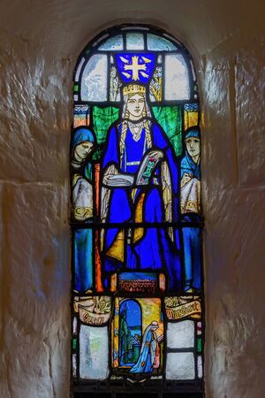 Edinburgh, JUL 12: Interior view of the colorful window of Edinburgh Castle on JUL 12, 2011 at Edinburghのeditorial素材