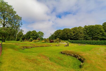 Beautiful natural garden of the Palace of Holyroodhouse at Edinburgh, United Kingdomのeditorial素材