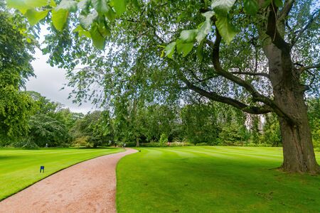 Beautiful natural garden of the Palace of Holyroodhouse at Edinburgh, United Kingdomのeditorial素材