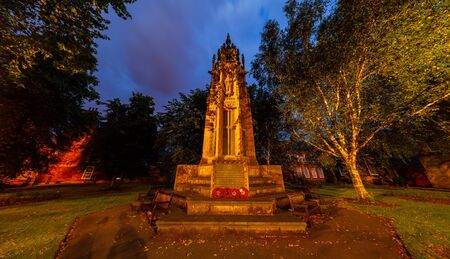 Night view of the South African War Memorial at York, United Kingdomのeditorial素材