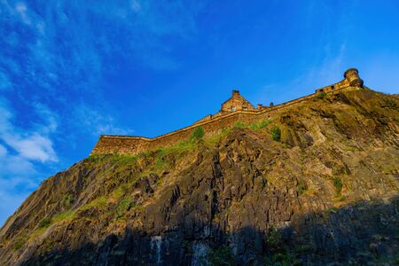 Afternoon sunny view of the Ediburgh Castle at Edinburgh, United Kingdomのeditorial素材