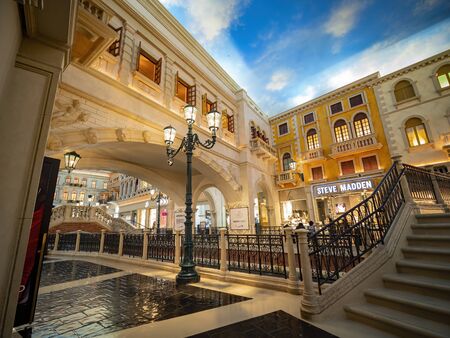 Las Vegas, FEB 12: Interior view of the Grand Canal Shoppes on FEB 12, 2020 at Las Vegas, Nevadaのeditorial素材