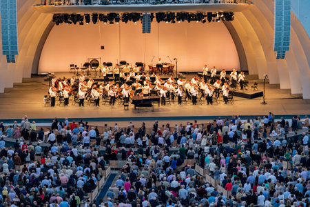 Los Angeles, JUL 13: DUDAMEL & LANG LANG music performance in Hollywood Bowl on JUL 13, 2016 at Los...