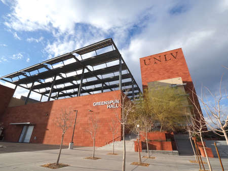 Las Vegas, MAR 1, 2020 - Exterior view of the Greenspun Hall of UNLVのeditorial素材