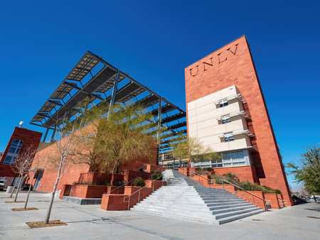 Las Vegas, MAR 1, 2020 - Exterior view of the Greenspun Hall of UNLVのeditorial素材