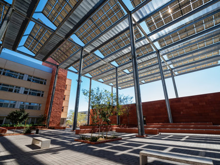 Las Vegas, MAR 1, 2020 - Exterior view of the Greenspun Hall of UNLVのeditorial素材
