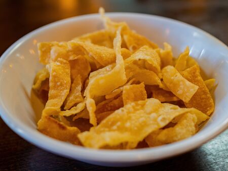 Close up shot of some deep fried Sweet Egg Twistsat Las Vegas, Nevadaの写真素材