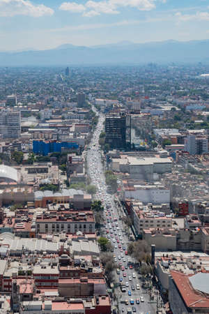 Aerial view of Mexico cityscape from Mirador Torre Latinoのeditorial素材