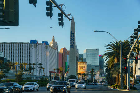Las Vegas, APR 29, 2017 - Driving in the Strip with busy trafficのeditorial素材