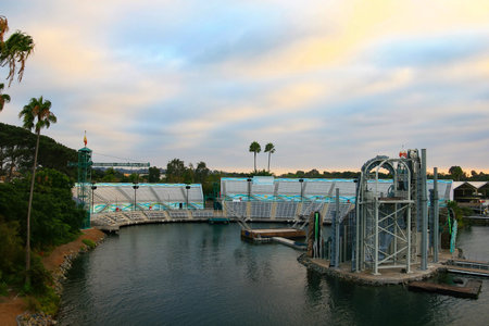 San Diego, AUG 19, 2009 - Sunset view of the Cirque Stadium SeaWorld