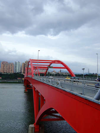 Guandu, NOV 19 - Cloudy view of the Guandu Bridgeのeditorial素材