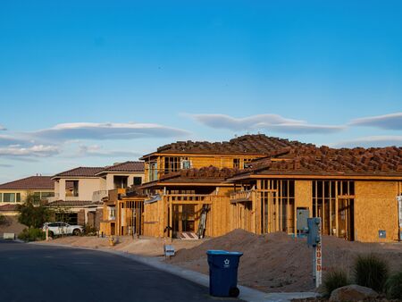 Henderson, APR 19, 2020 - Construction site in Lago Vista communityの写真素材