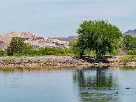 Beautiful landscape in Henderson Bird Viewing Preserve at Las Vegas, Nevadaの写真素材