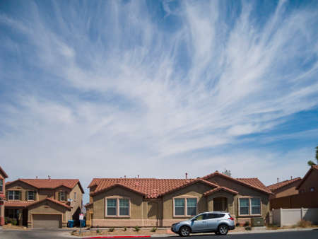 Las Vegas, MAY 6, 2020 - Sunny view with a beautiful sky and residence buildingのeditorial素材
