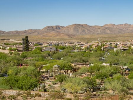 High angle view of some residence building of Enterprise area at Las Vegas, Nevadaの写真素材