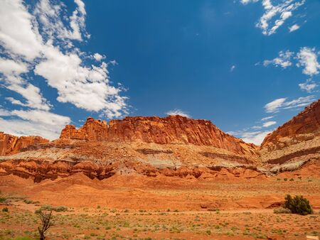 Beautiful landsacpe of Slickrock Divide of Capitol Reef National Park at Utahの写真素材