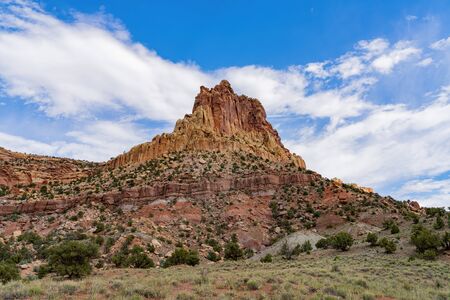 Beautiful landsacpe near Pleasant Creek Road of Capitol Reef National Park at Utahの写真素材