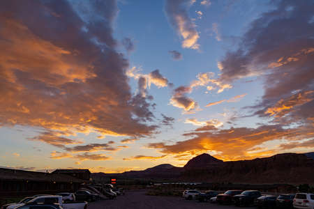 Beautiful sunset rural landscape of Torrey, Utah, USAのeditorial素材