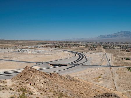Aerial view of some cityscape from Lone Mountain at Las Vegas, Nevada