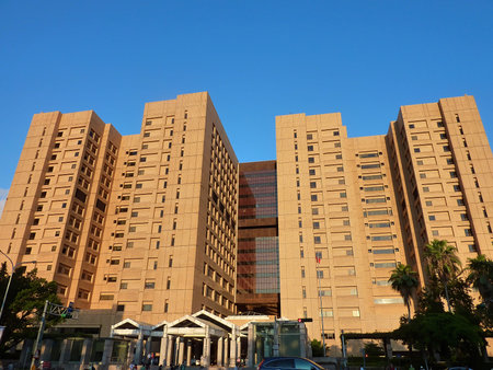 Taipei, AUG 13, 2009 - Exterior view of the National Taiwan University Hospital