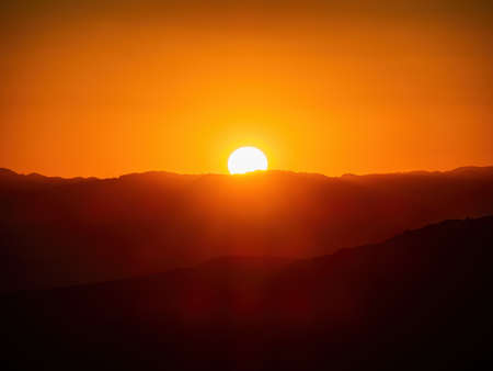 Beautiful sunset saw from Chessman Ridge Overlook of Cedar Breaks National Monument at Utah, Nevadaの写真素材