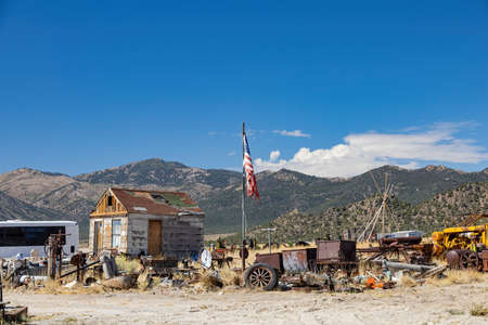 Nevada, AUG 14, 2020 - Exterior view of the Willow Creek Trading Postのeditorial素材